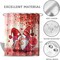 Valentines Day Gnomes Shower Curtains Love Heart Shower Curtain for Bathroom Pink Red Valentines Farmhouse Bathroom Curtain Home Decor Polyester 72x72 in with Hooks